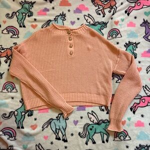 American Eagle Outfitters Coral Knit Cardigan